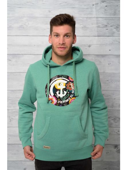 Sudadera con capucha unisex color verde No pierdas el Norte [1]