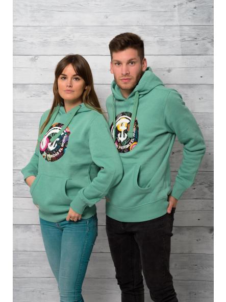Sudadera con capucha unisex color verde No pierdas el Norte [0]