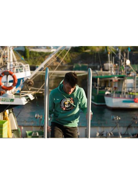 Sudadera con capucha unisex color verde No pierdas el Norte [3]