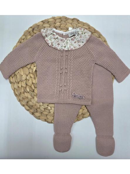 Conjunto bebé polaina Velvet Pink  de Pangasa.