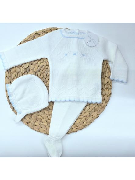 Conjunto 3 piezas polaina Blanco/Azul de Gory bebé. [1]