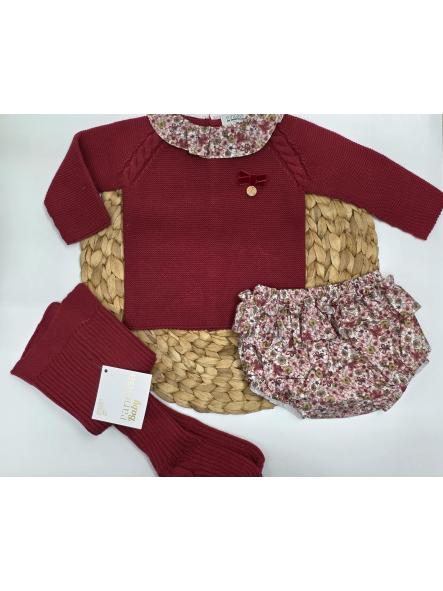 Conjunto bebé ranita  Rouge Couture  en granate de Pangasa. [0]