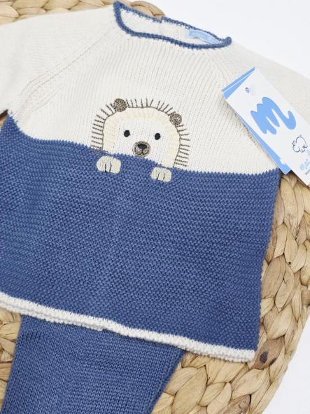 Conjunto 3 piezas polaina en Azul noche "Oso " de Mac Ilusión [2]