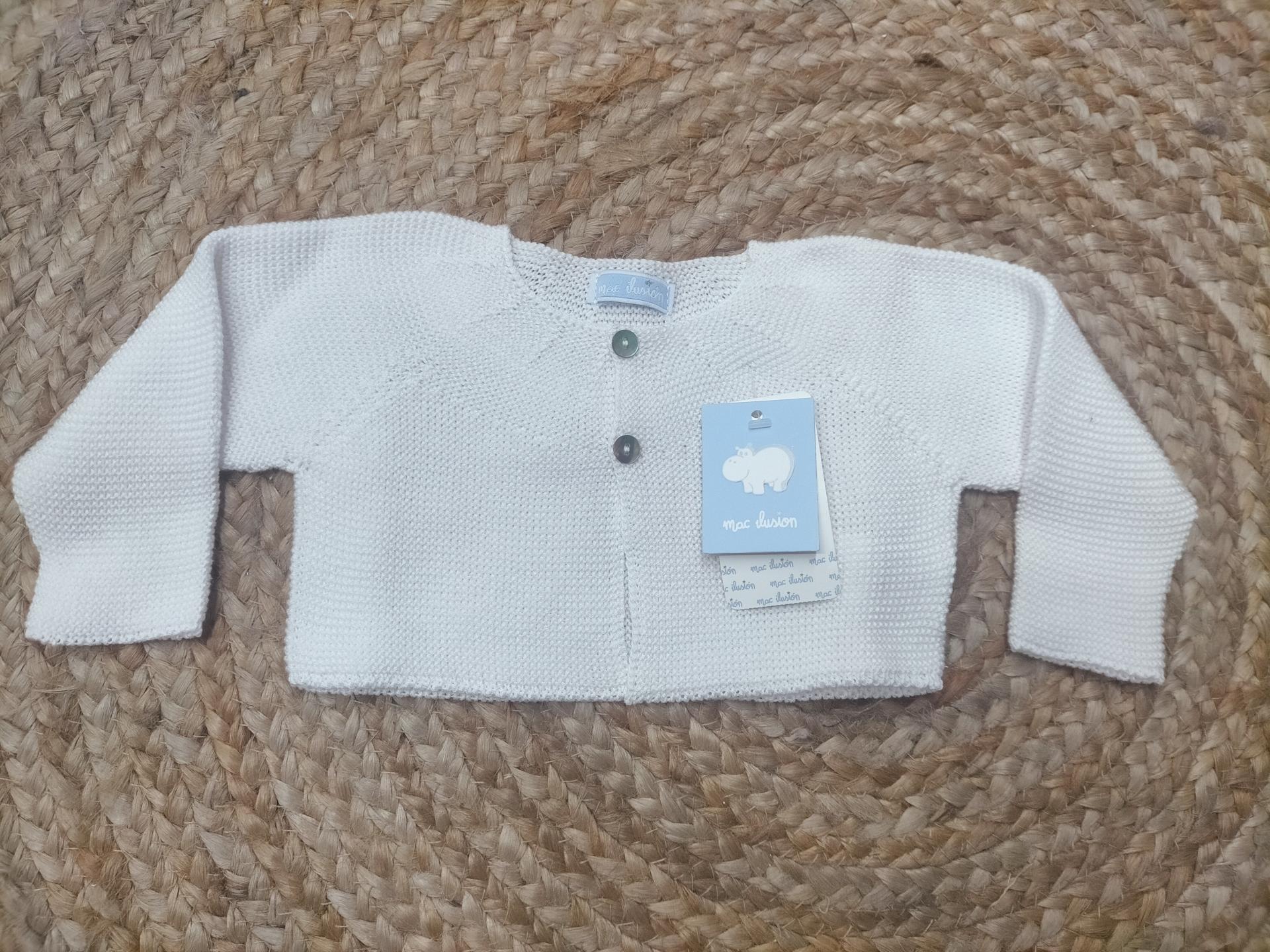 Chaqueta de bebé unisex blanca de Mac Ilusión.