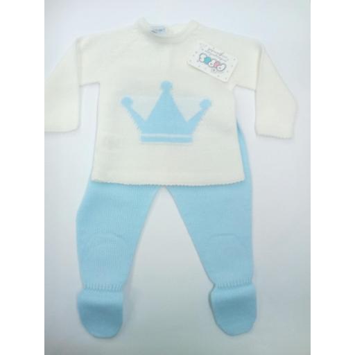Conjunto de bebé corona azul de Tony Bambino. [0]