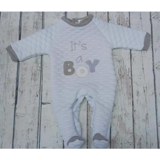 Pijama de bebè azul "It's a boy " de Deolinda. [0]