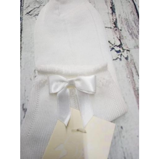 Calcetín de niña de hilo en blanco " lazo " de Dorian Gray [1]