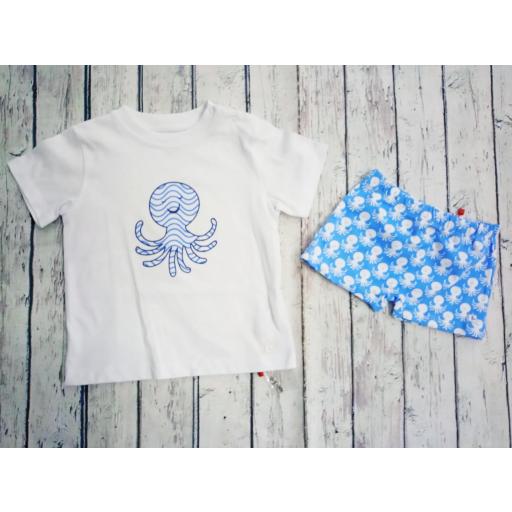 Conjunto de Camiseta con bañador de niño Pulpos de Cóndor. [0]