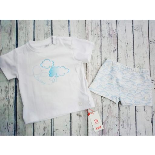 Conjunto de Camiseta con bañador de niño Nubes de Condor.