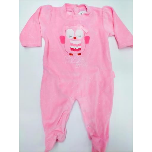 Pijama bebé rosa "Búho" de Yatsi.