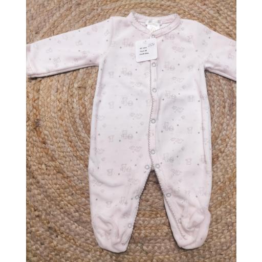 Pijama de bebè rosita/gris  abierto de Deolinda.