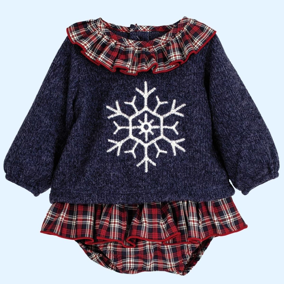 Conjunto de  niña  Navidad Monzon de Calamaro.