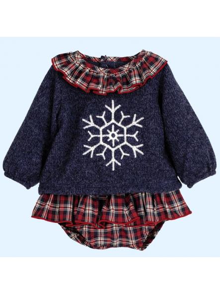 Conjunto de  niña  Navidad Monzon de Calamaro.