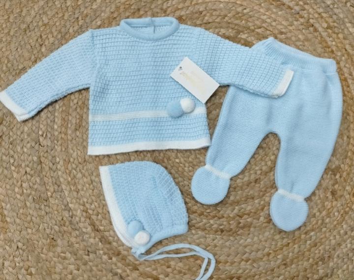 Conjunto de polaina bebé con capota en azul  Tony Bambino.