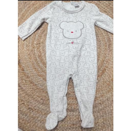 Pijama de bebé gris ositos