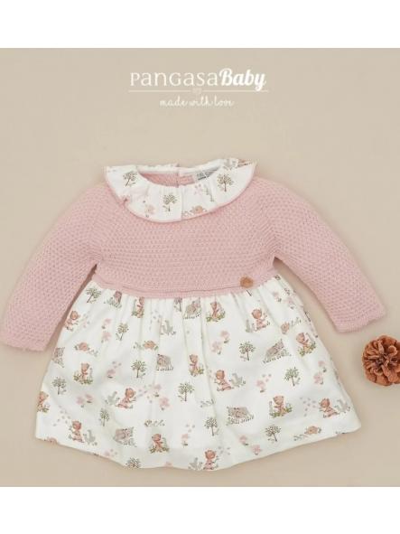 Vestido niña Teddy Rosa Empolvado de Pangasa. [0]