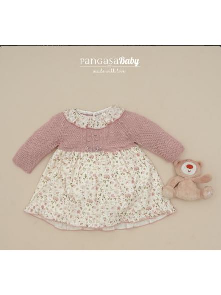 Vestido niña Vintage Rosa Empolvado de Pangasa. [0]