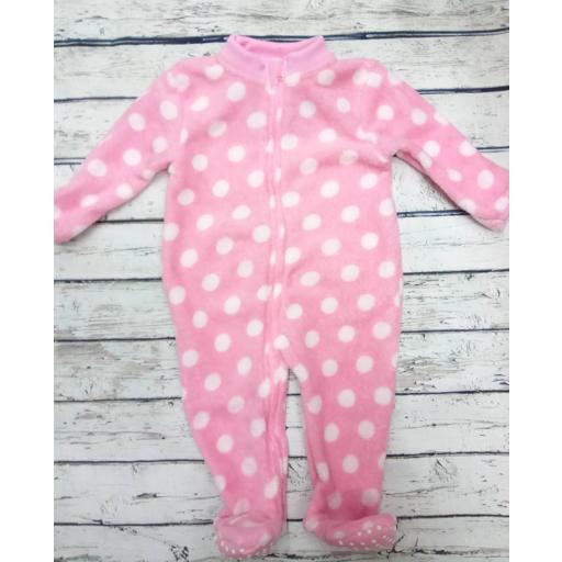 Pijama manta bebé rosa de topos.