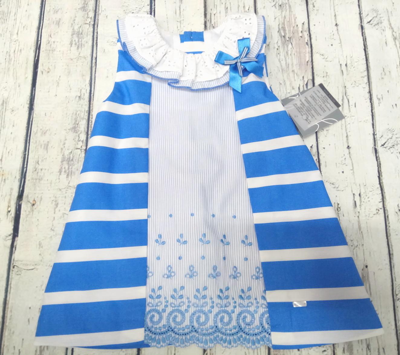 Vestido de niña rayas en azulón "Piamonte " de Yoedu