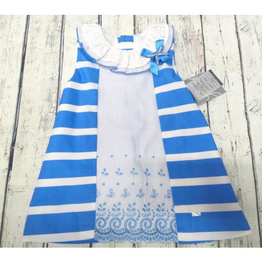 Vestido de niña rayas en azulón "Piamonte " de Yoedu [0]