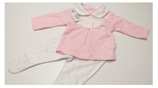 Pijama Plumas rosa T.3