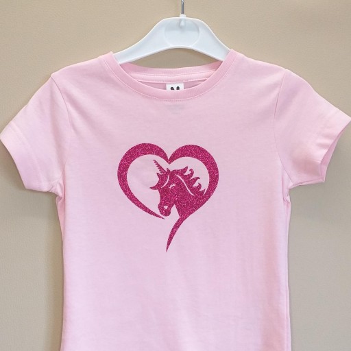 Camiseta rosa unicornio glitter fucsia [1]