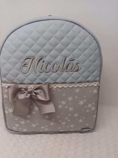 Mochila Estrellas Azul-Gris [0]