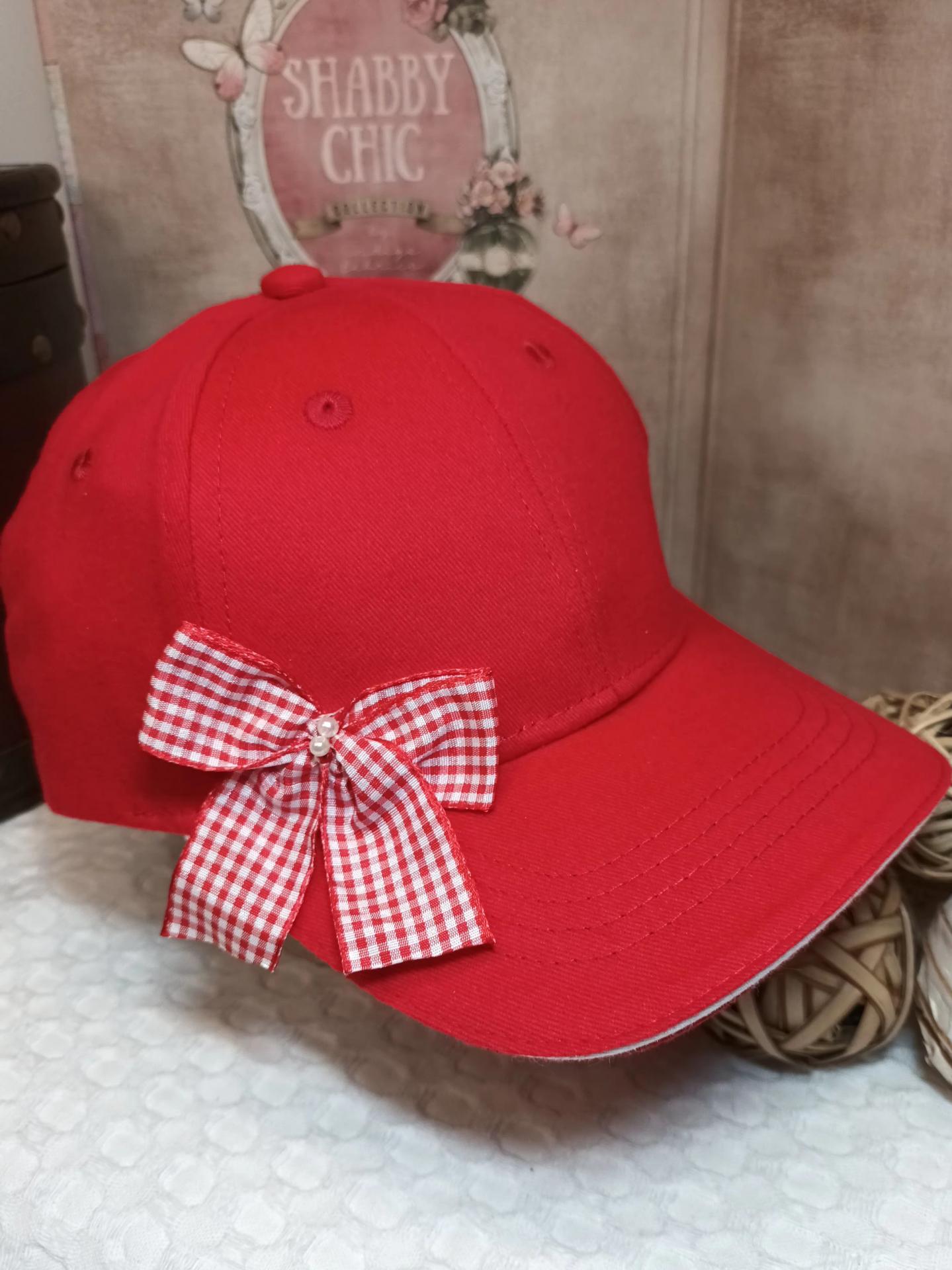 Gorra roja c/lazo vichy 