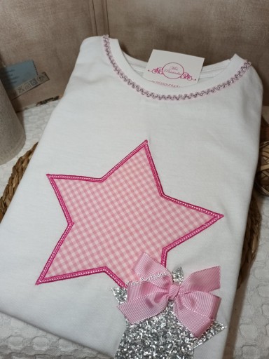 Camiseta Estrella vichy rosa