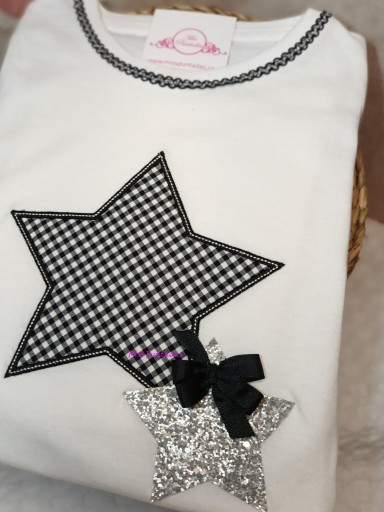 Camiseta Estrella vichy negro. [1]