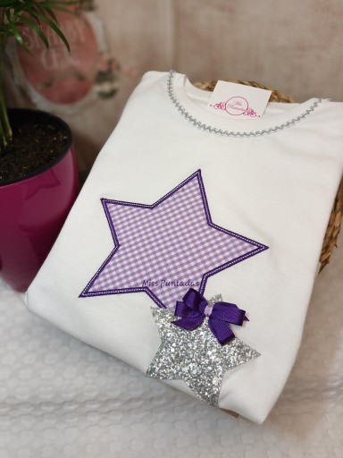 Camiseta Estrella vichy lila. [2]