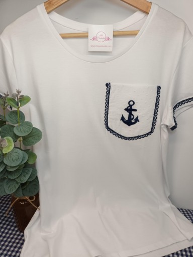 Camiseta Bolsillo y Ancla marino