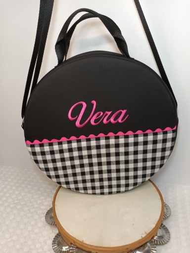 Funda de Pandereta vichy negro  [2]