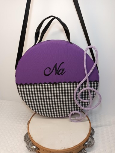 Funda Pandereta y vichy blanco y negro  [2]