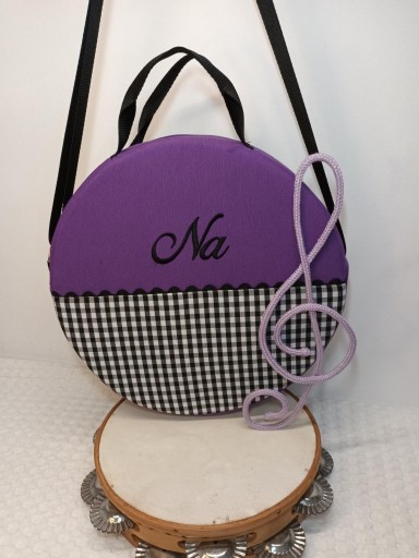 Funda Pandereta y vichy blanco y negro 