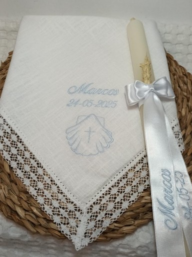 Pañuelo y vela bordado azul [2]