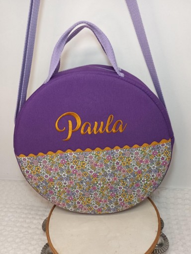Funda Pandereta Flor/ mostaza