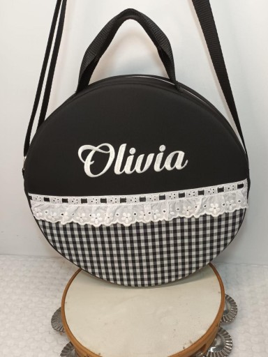 Funda Pandereta vichy B/N [1]
