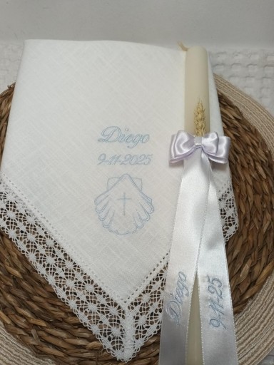 Pañuelo y vela bordado azul [2]