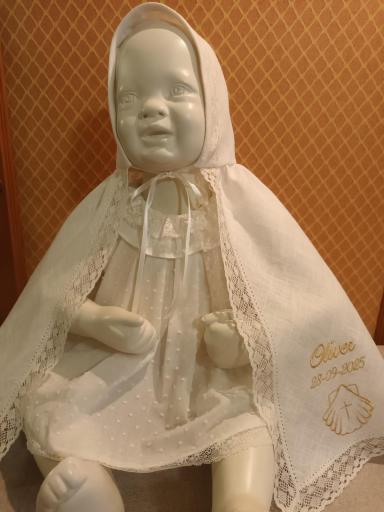 Capa de Bautizo crudo bordada [2]