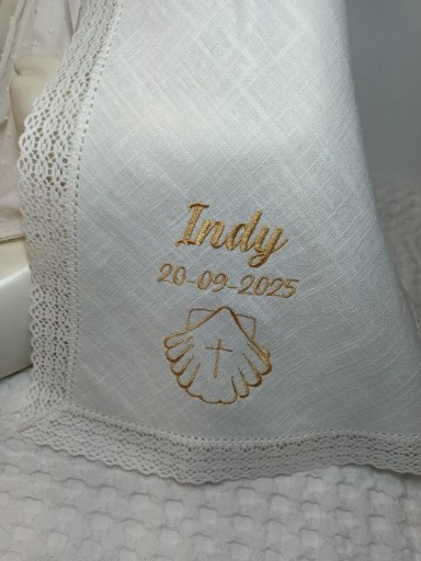 Capa de Bautizo lino Blanca bordada [1]