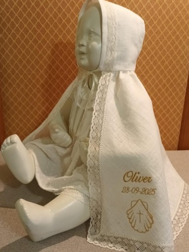 Capa de Bautizo crudo bordada [3]