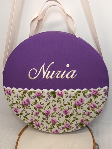 Funda Pandereta Flores lila. [2]