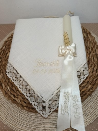 Pañuelo y vela crudo