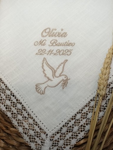 Pañuelo Mi Bautizo y Paloma [2]