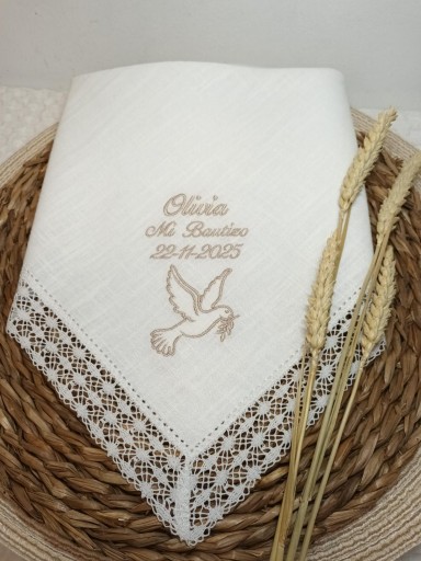 Pañuelo Mi Bautizo y Paloma