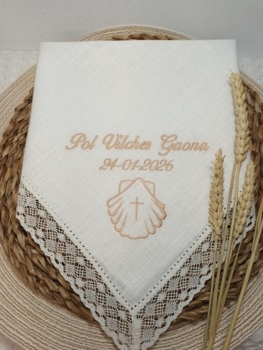 Pañuelo Bautizo Concha y Cruz 818.