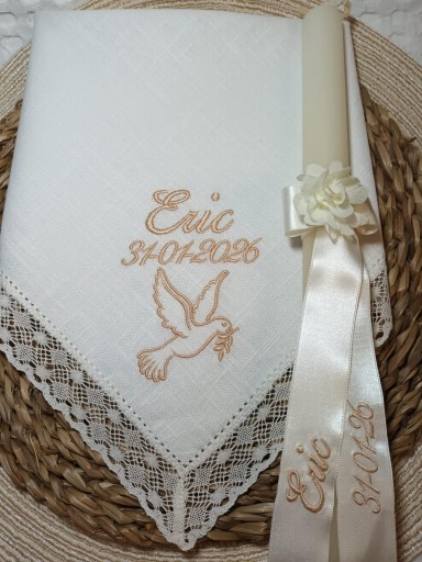 Pañuelo y vela Paloma.