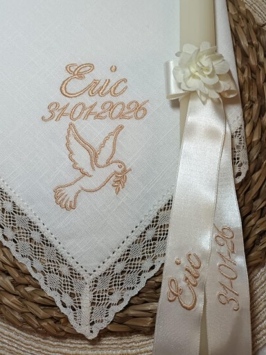 Pañuelo y vela Paloma. [1]