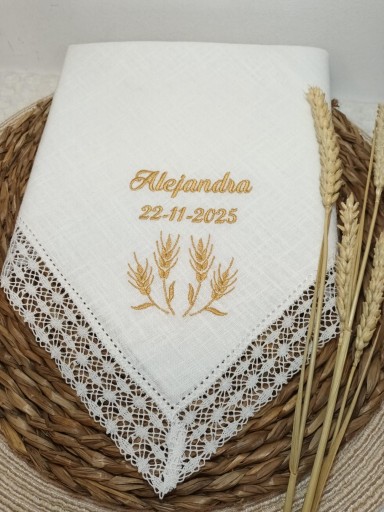 Pañuelo Bautizo Espigas de Trigo.
